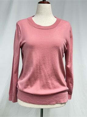 J. Crew 100% Merino Wool Warm Pink Long-Sleeve Sweater